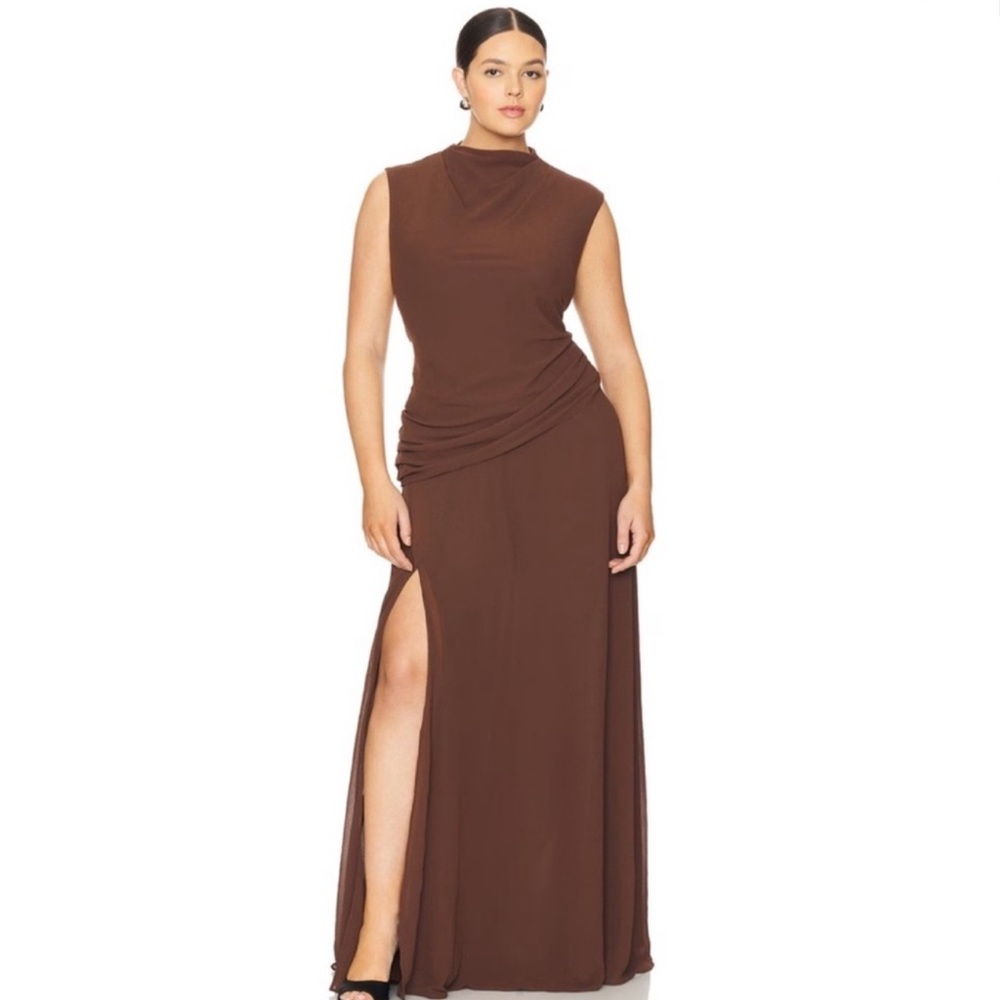 Revolve L’Academie by Marianna Brown Drapey Mock Neck Gown